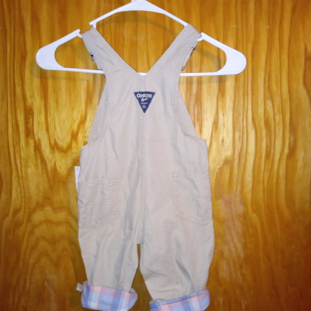 Oshkosh B'gosh Khaki Overalls Infant/ Toddler size 18M- NWT